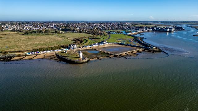 Aerial view of the Essex coastline
